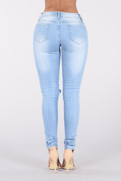 Pulling Heart Strings Jeans - Light Blue