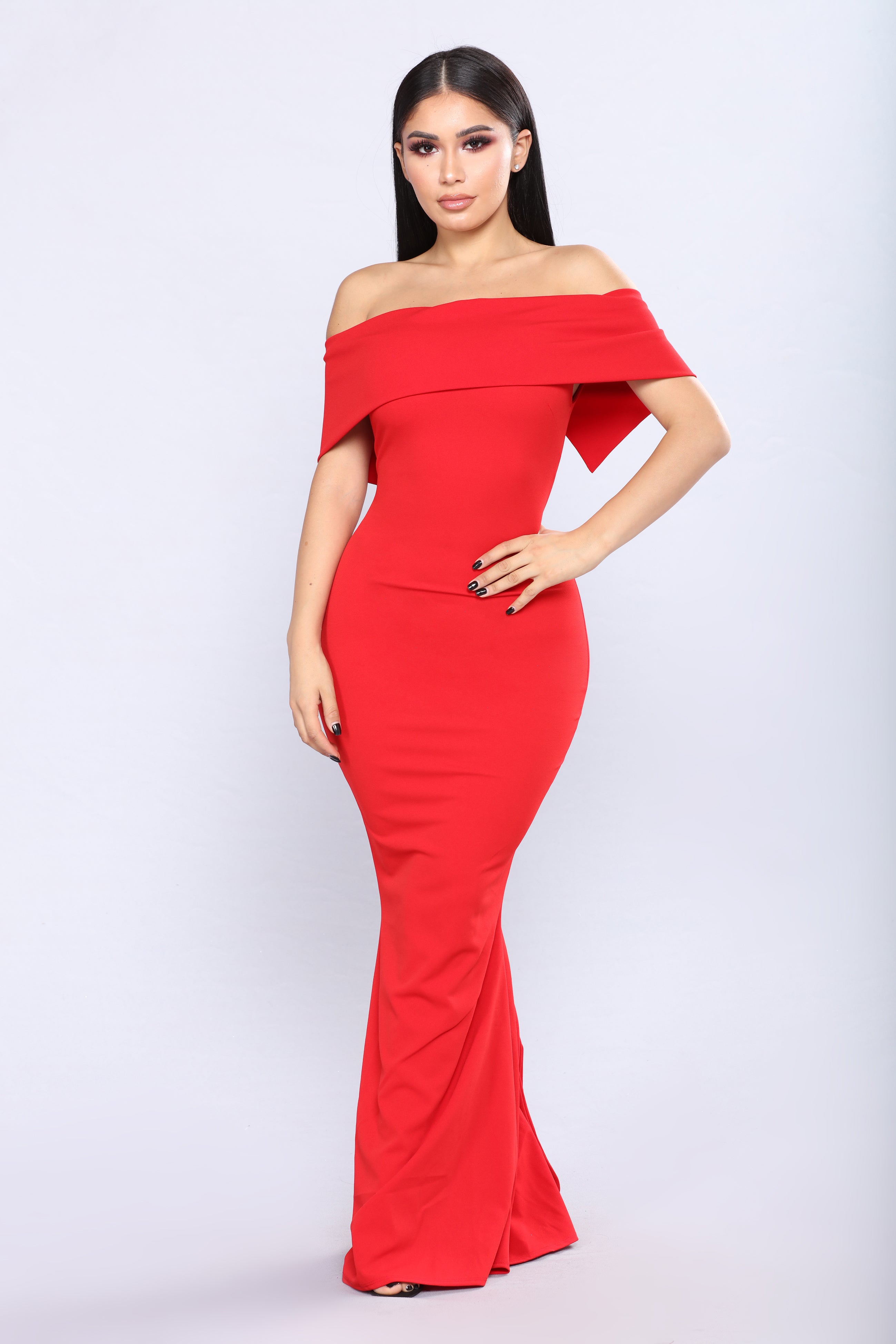 fashion nova red ruffle dress