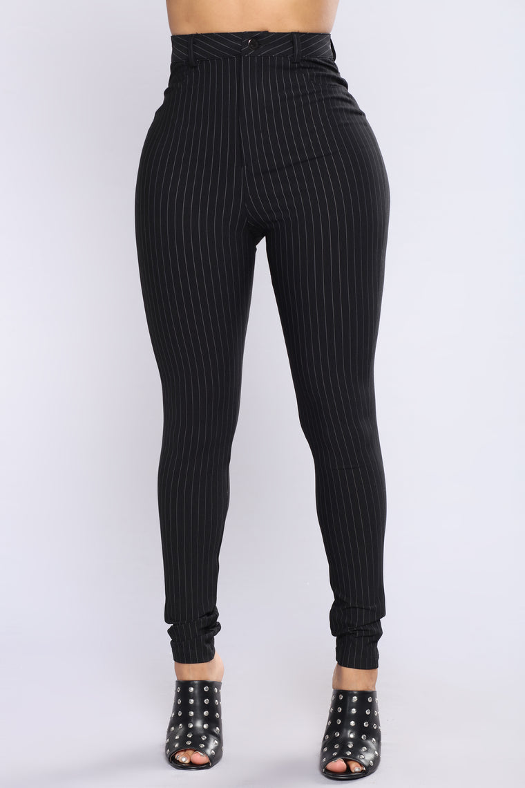 pinstripe high waisted pants