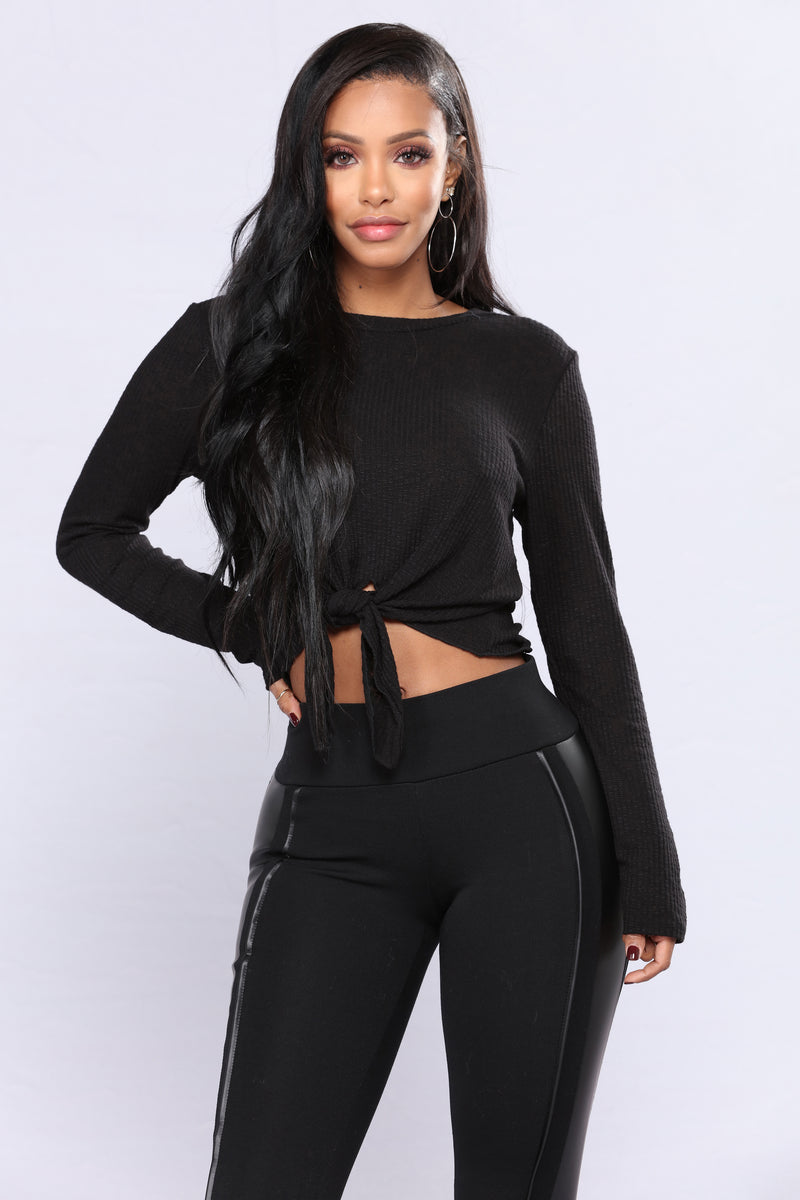 Totally Up There Ribbed Top - Black | Fashion Nova, Knit Tops | Fashion ...