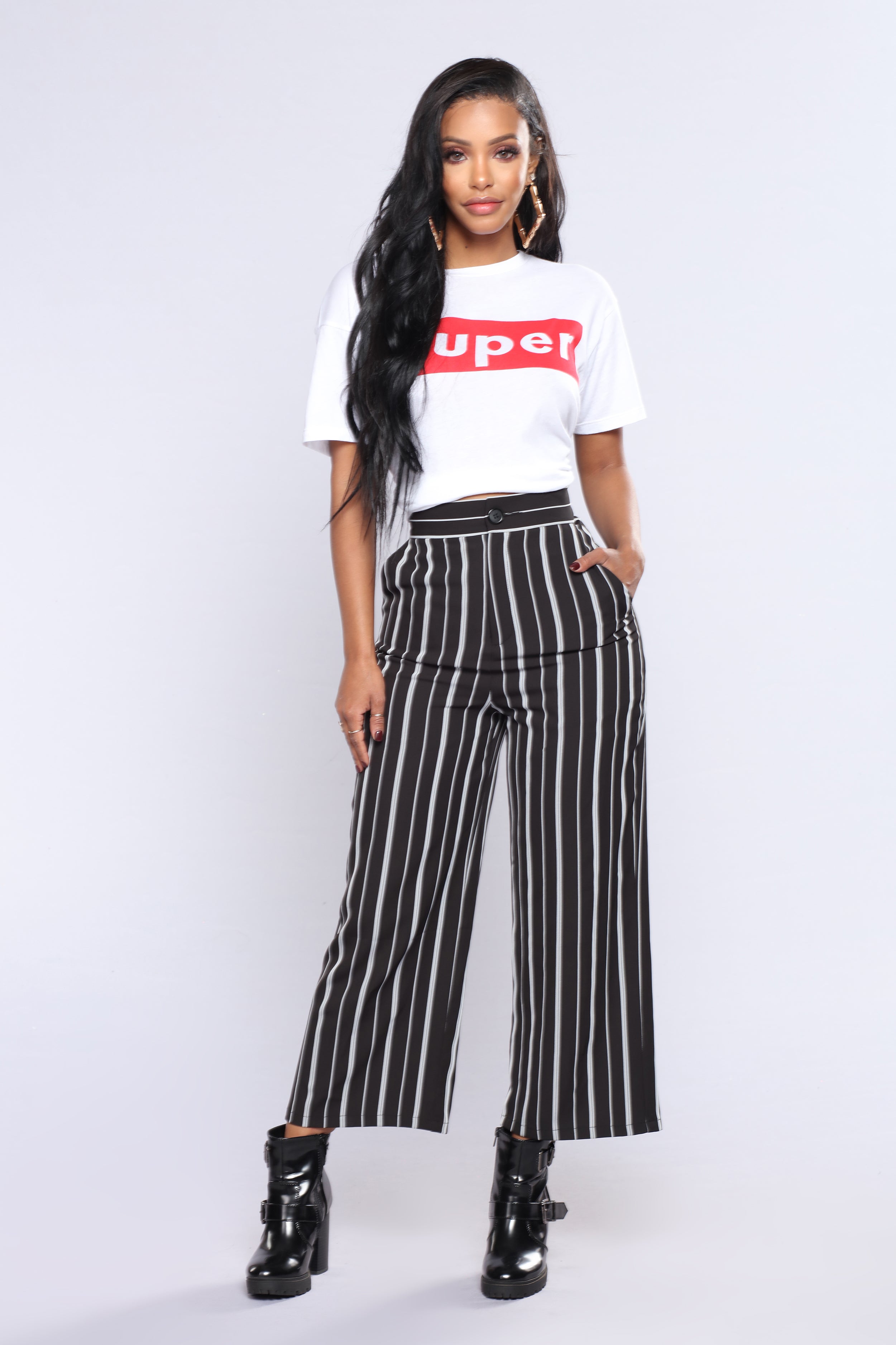 striped pants fashion nova