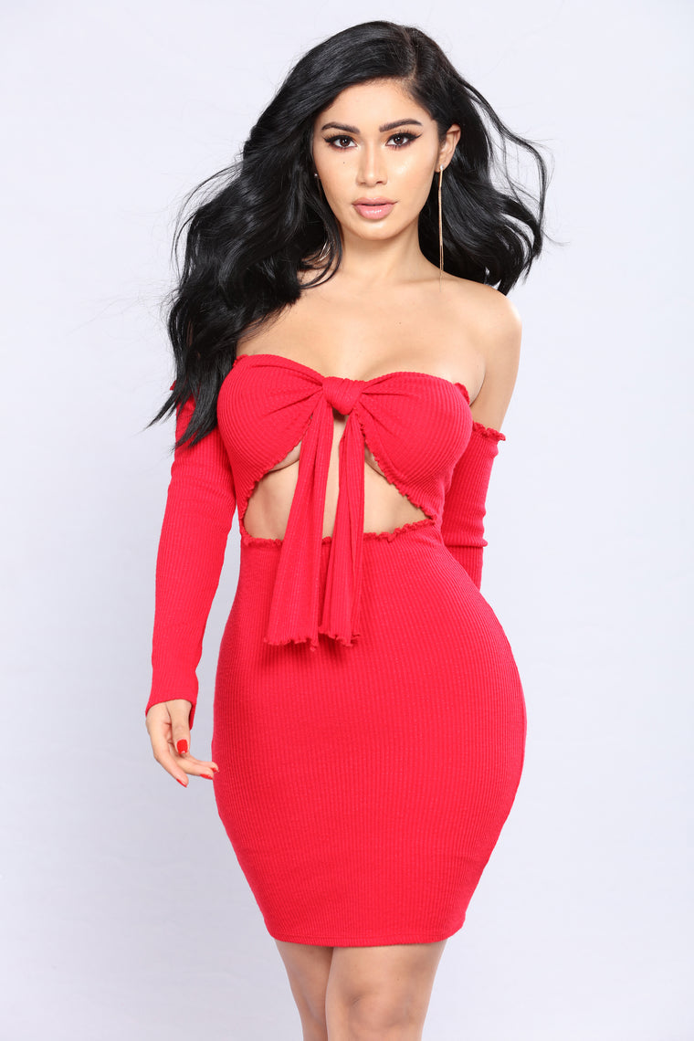 fashion nova red mini dress