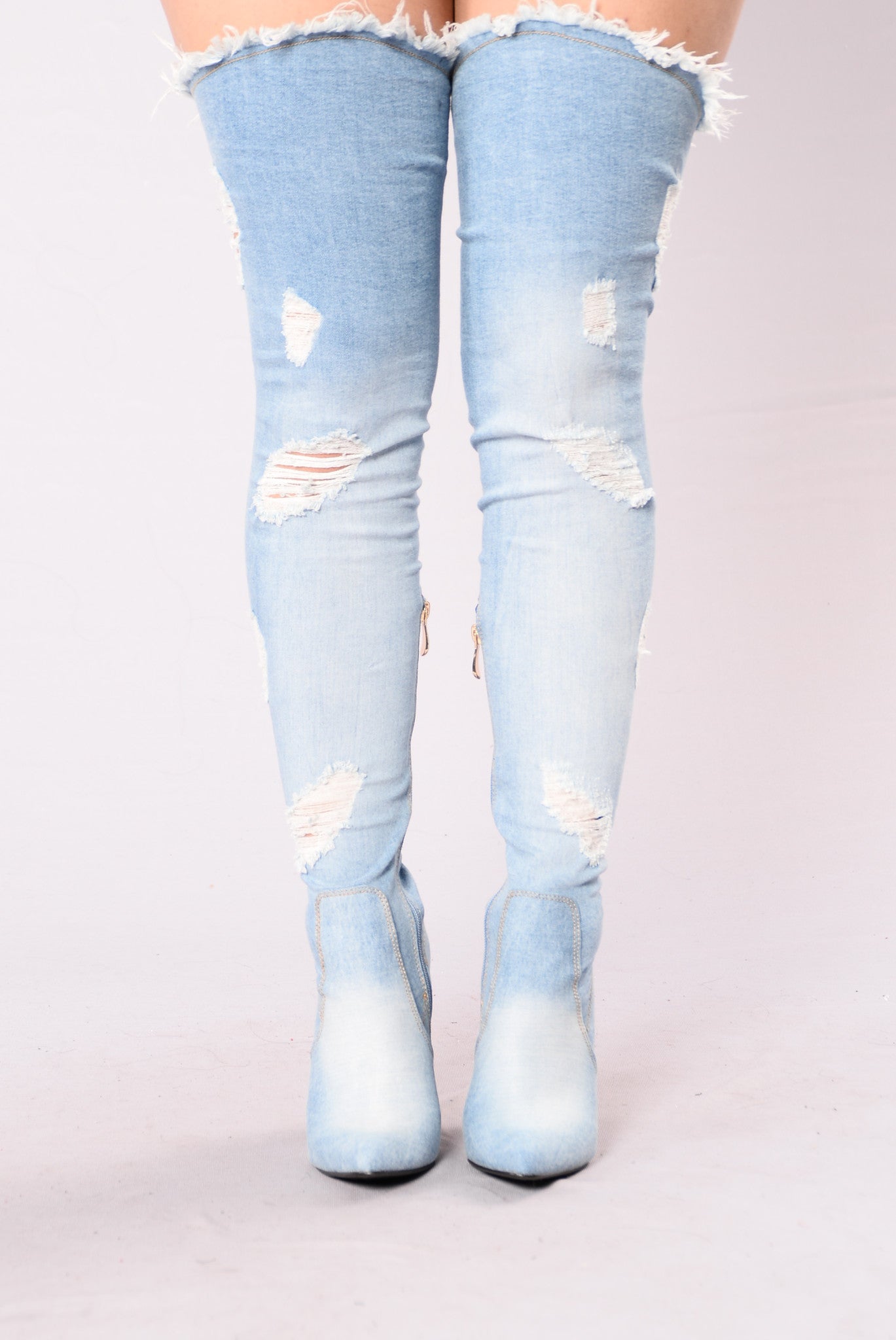 denim thigh high boots fashion nova