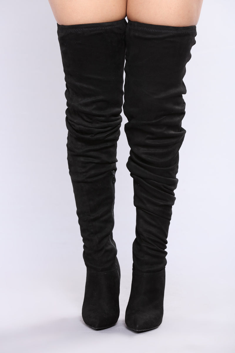 Delilah Over The Knee Slouch Boot - Black | Fashion Nova, Shoes ...