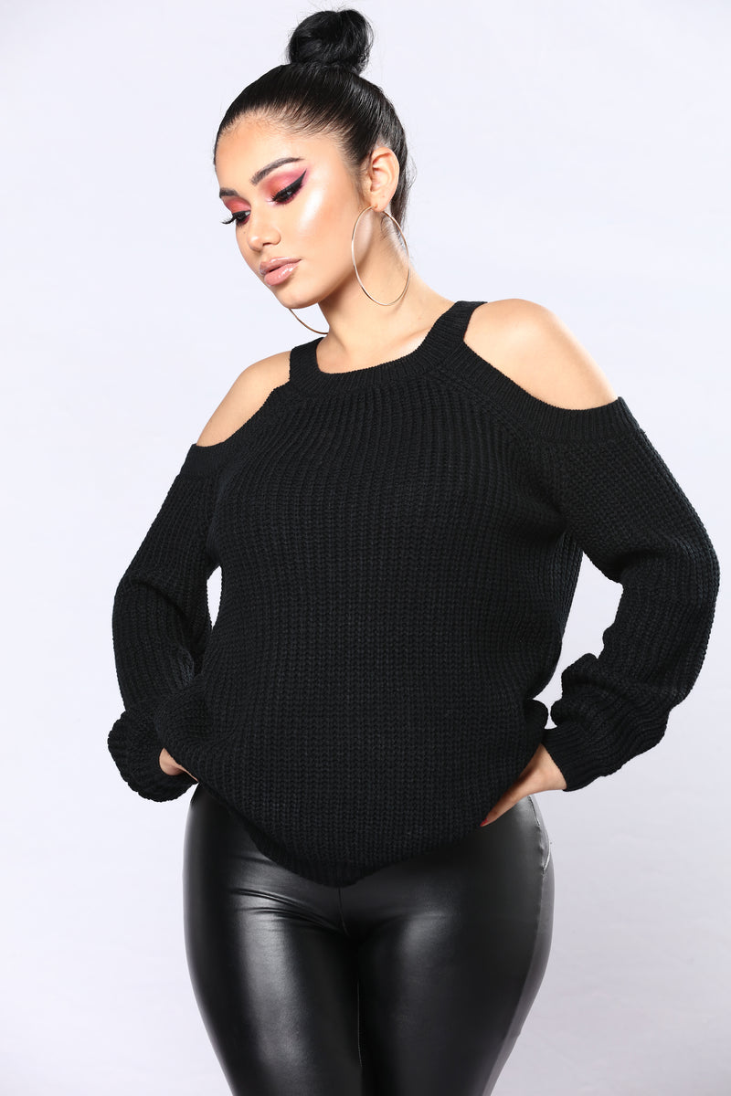 Doreen Cold Shoulder Sweater - Black | Fashion Nova, Sweaters | Fashion ...