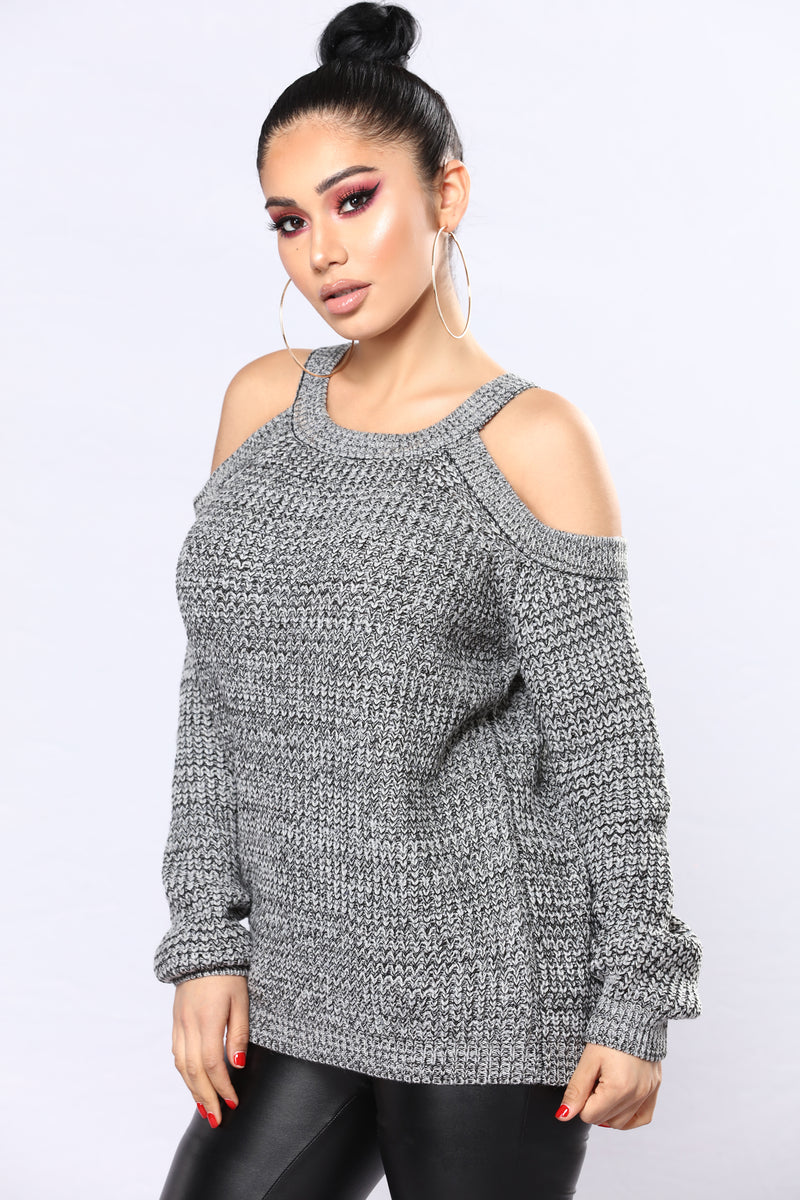 Doreen Cold Shoulder Sweater - Charcoal | Fashion Nova, Sweaters ...