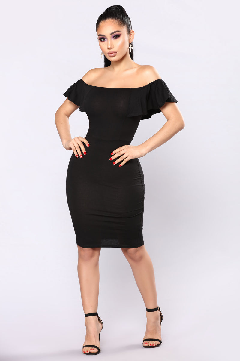 Berenice Flounce Dress - Black, Dresses | Fashion Nova