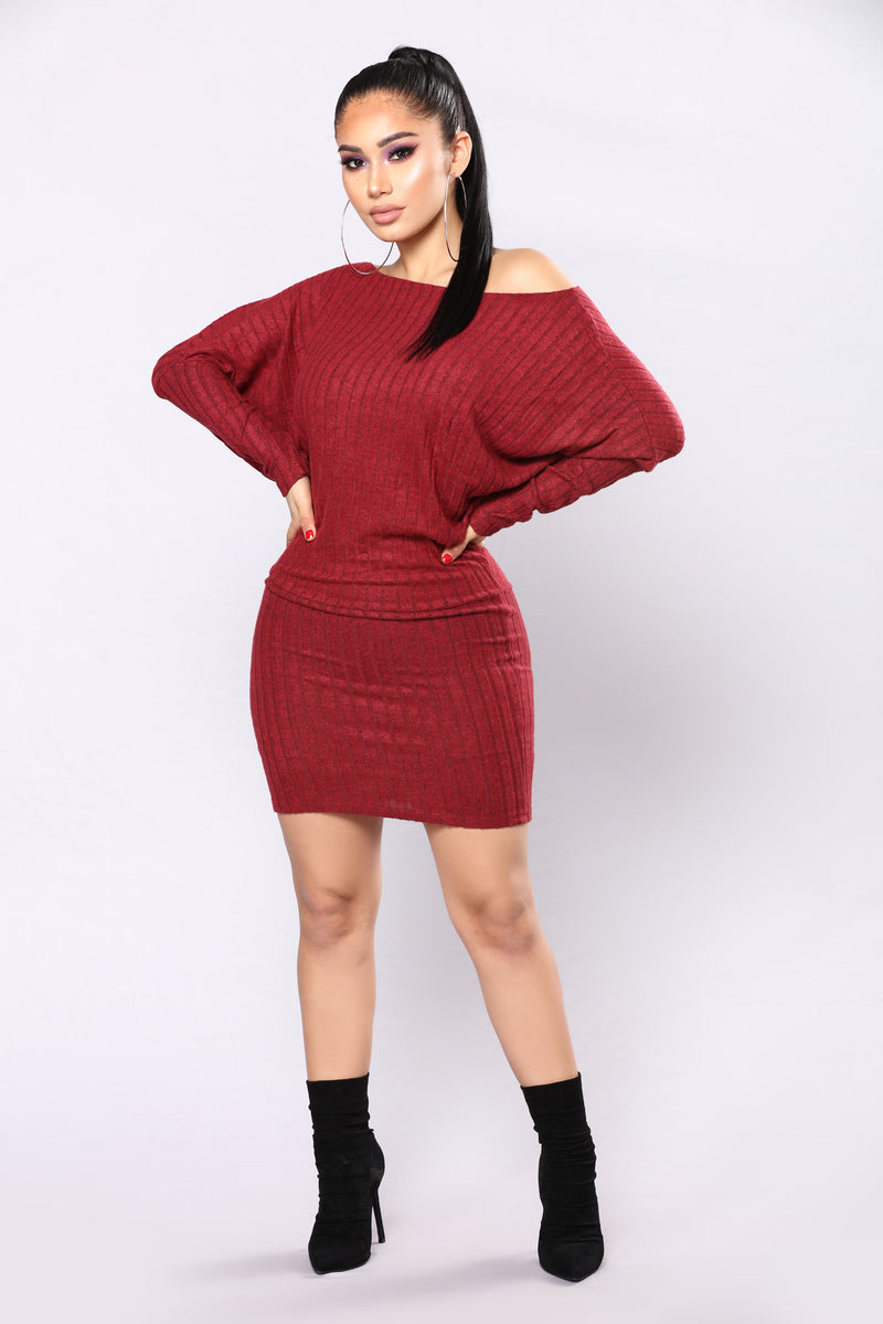 Staci Sweater Dress - Burgundy | Fashion Nova, Dresses | Fashion Nova