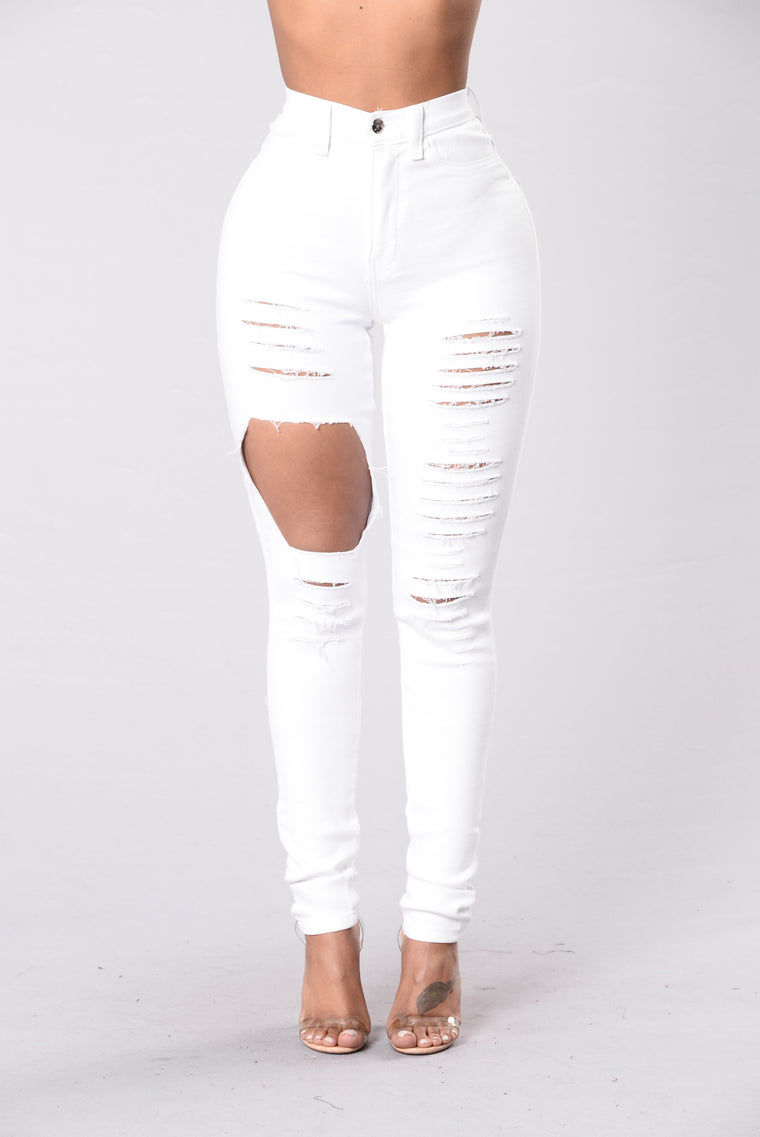 fashion nova white ripped jeans
