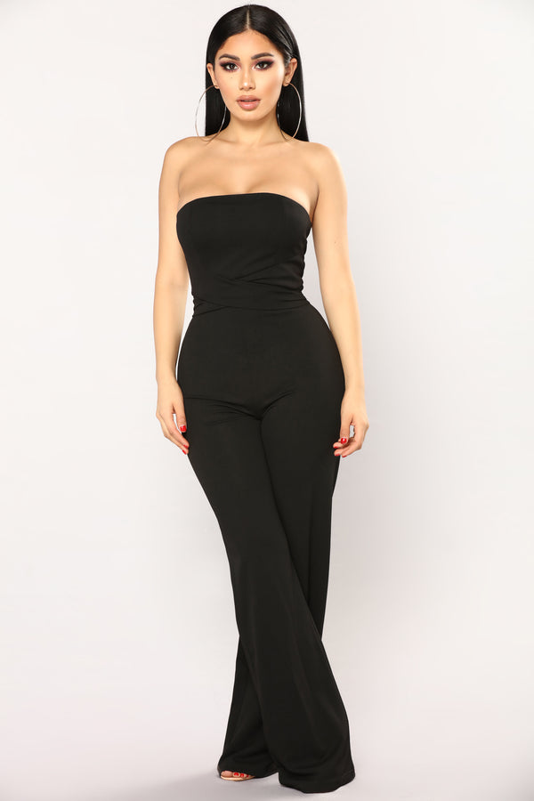 Nessa Strapless Jumpsuit Black Fashion Nova