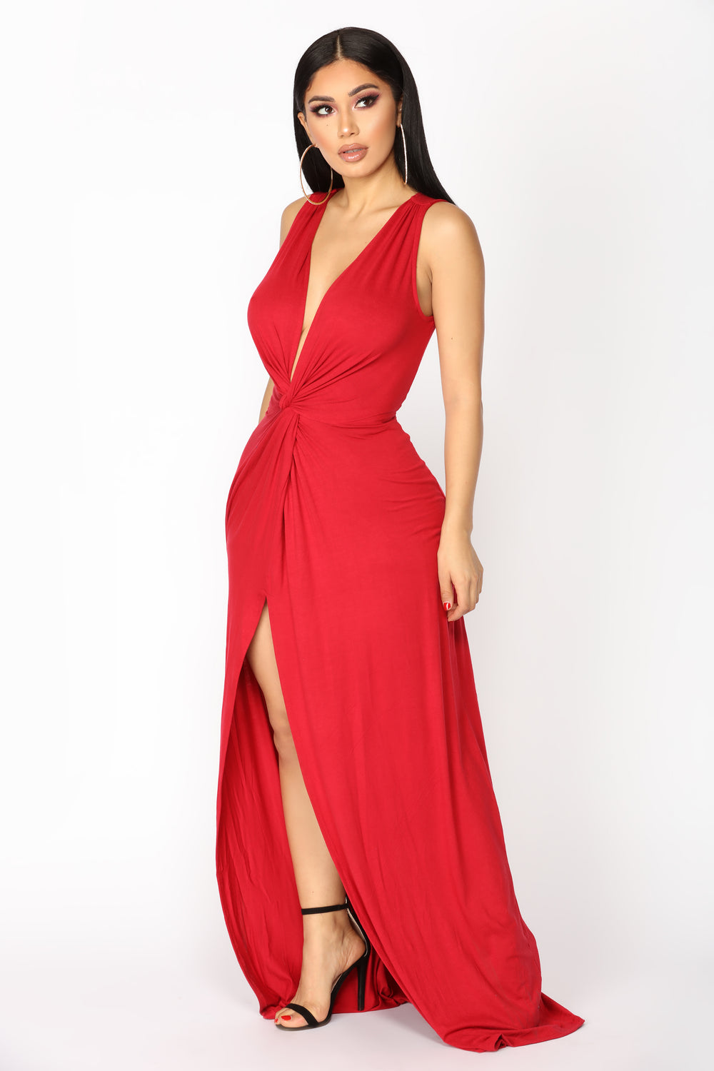 Zaira Knot Dress - Red