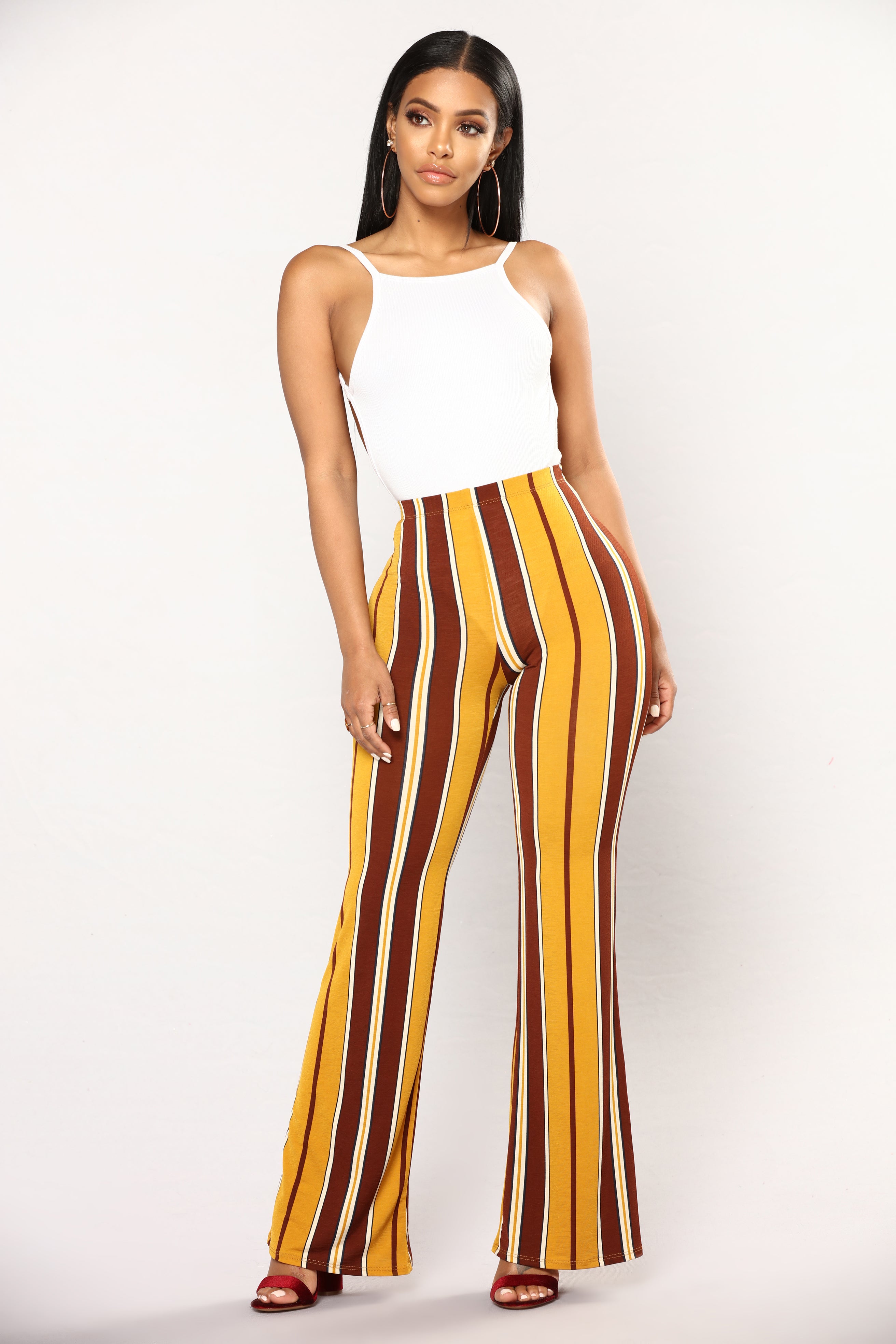 striped pants fashion nova