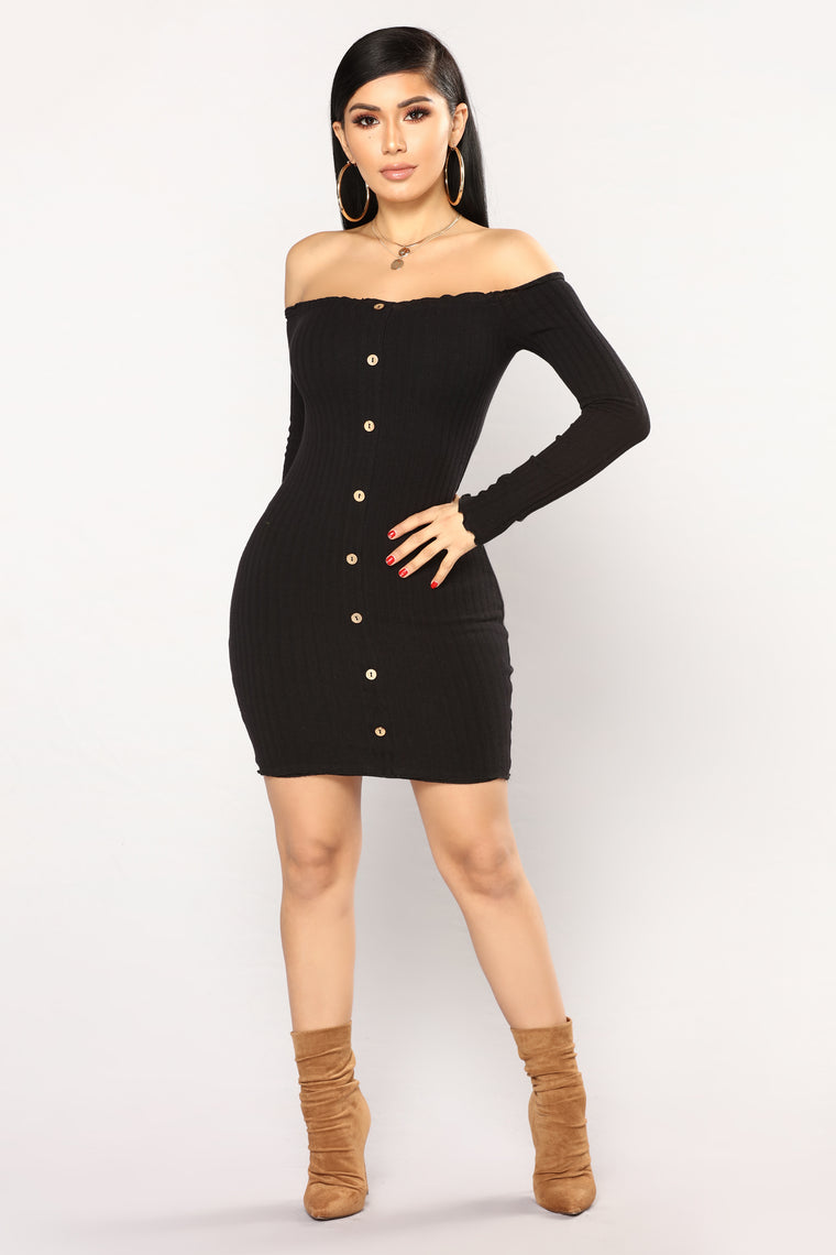 jacklyn off the shoulder mini dress