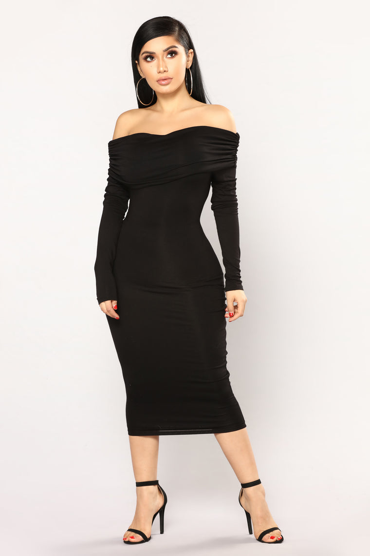 Not The Same Midi Dress - Black