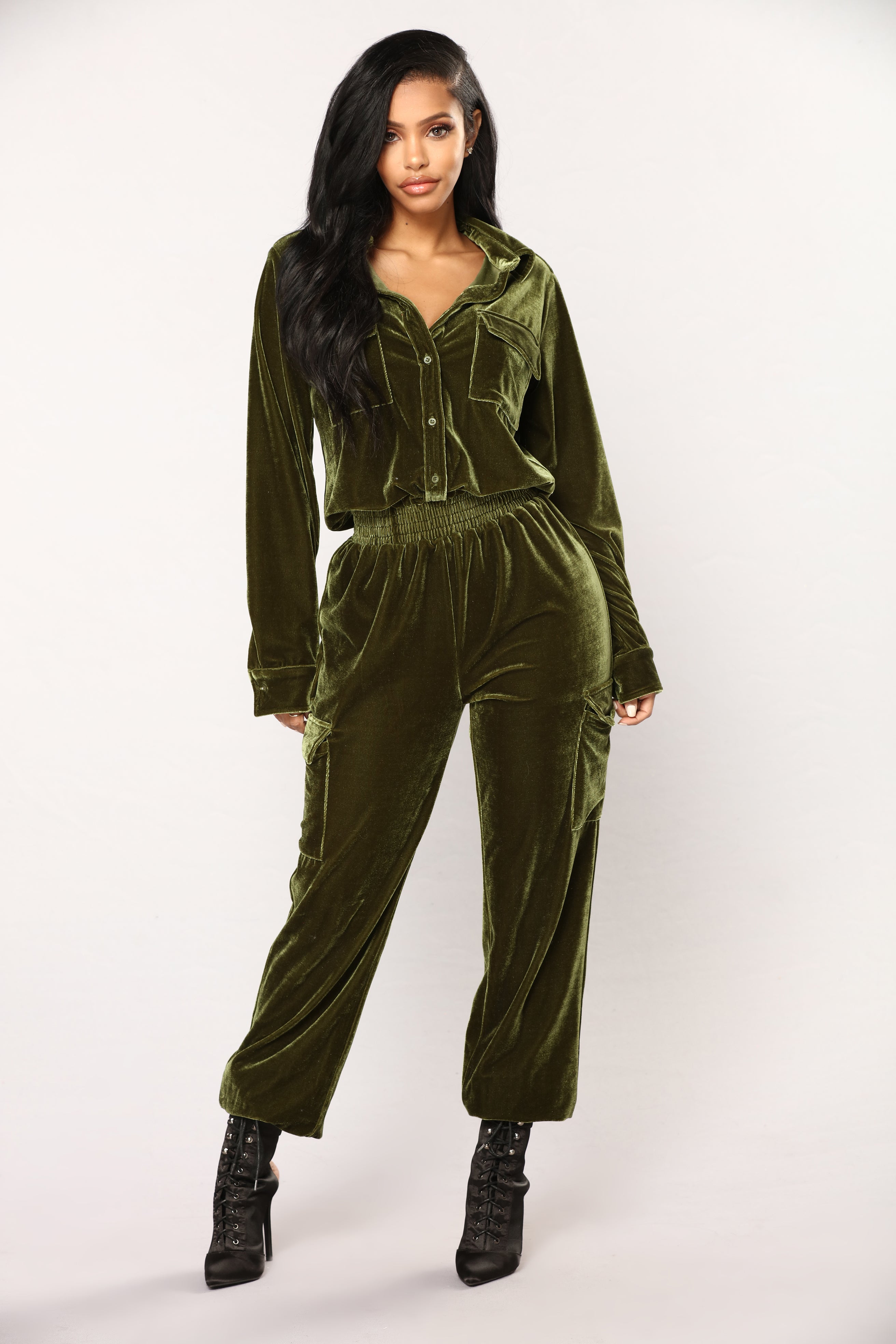 green jumpsuit fashion nova