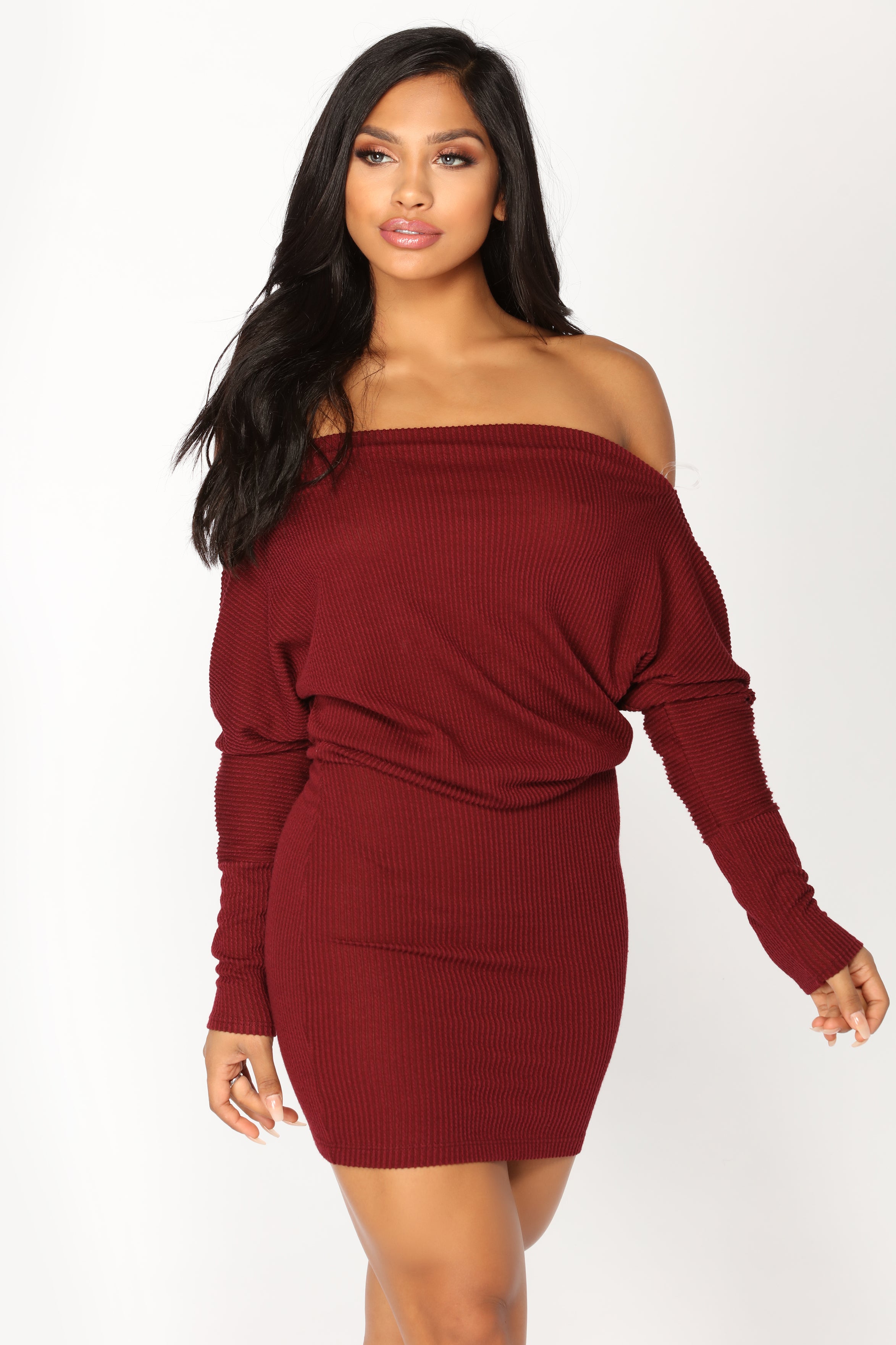 Dolman Daze Mini Dress - Wine – Fashion Nova