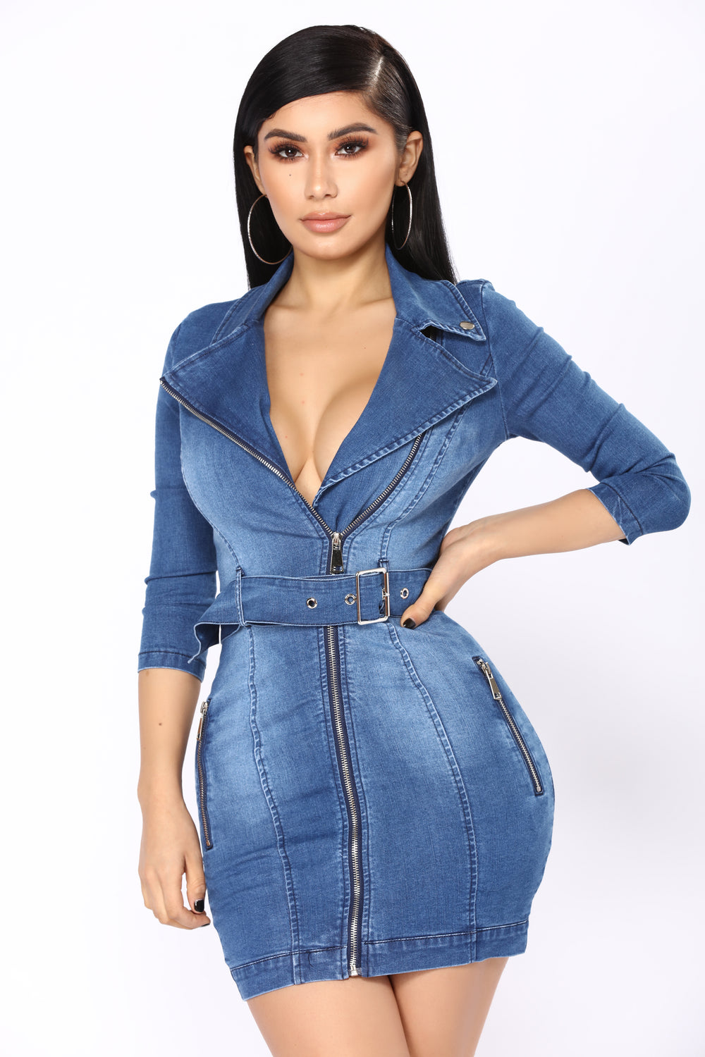 Denim Brat Mini Dress - Medium