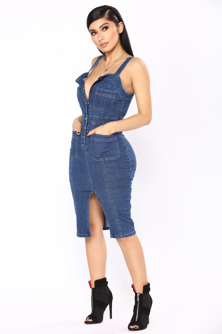 blue jean dress fashion nova