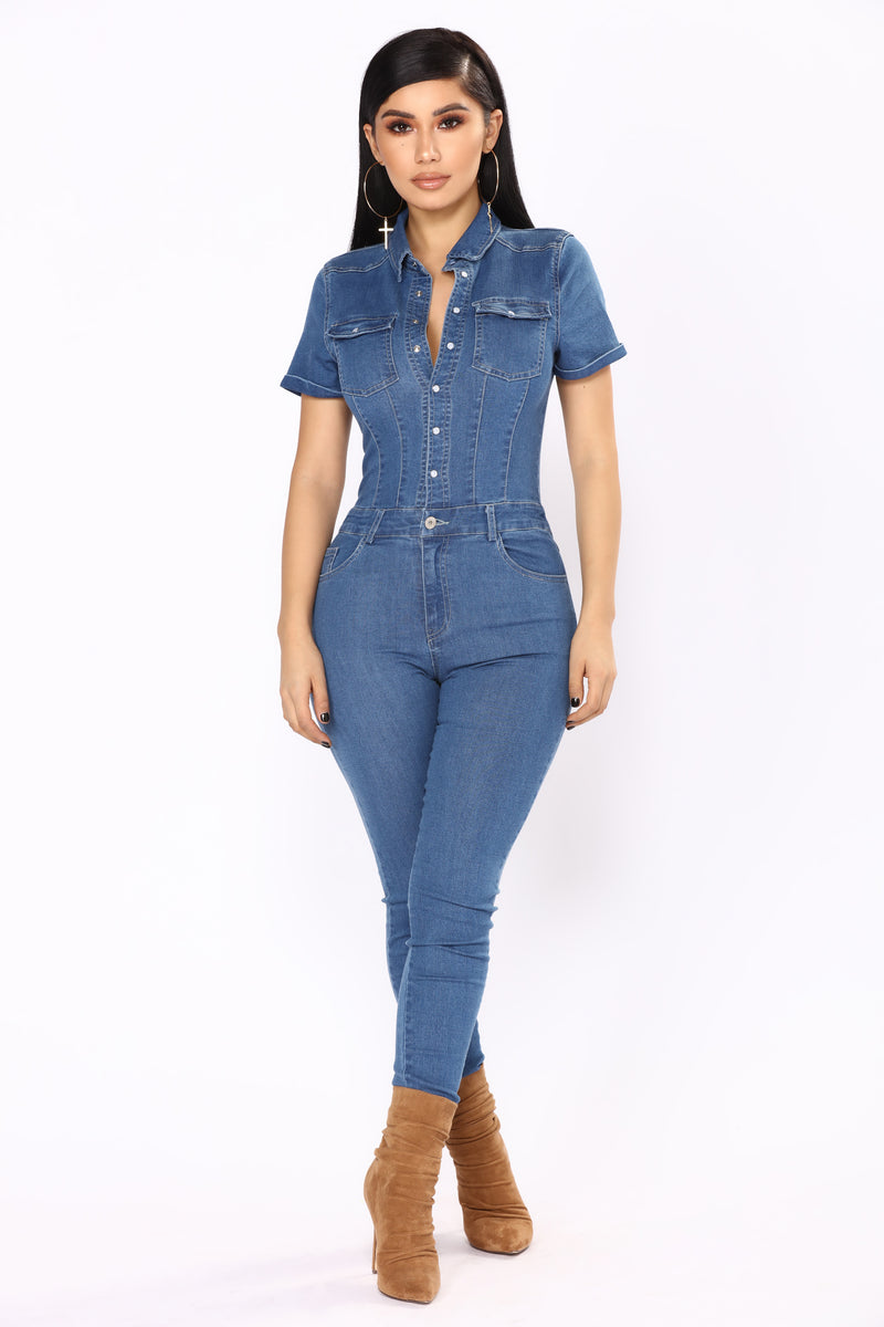 Auto Shop Denim Jumpsuit - Medium Wash | Fashion Nova, Jumpsuits ...