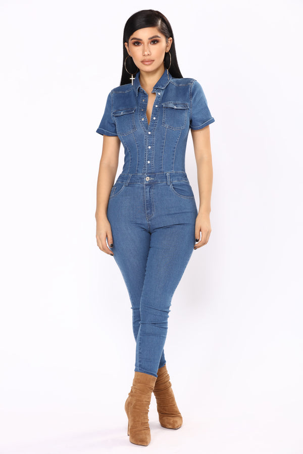 jeans jumpsuit fashion nova