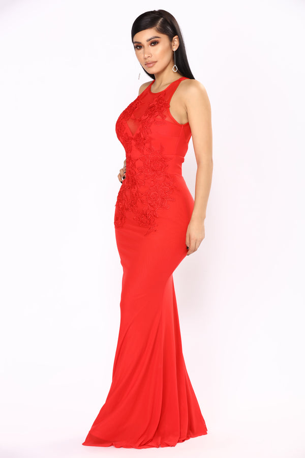Amour Lace Dress - Red – Fashion Nova