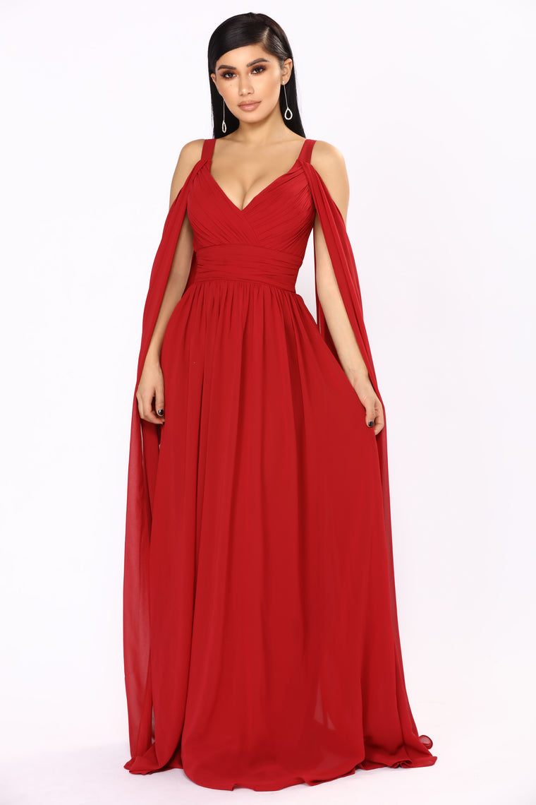 fashion nova red long dress