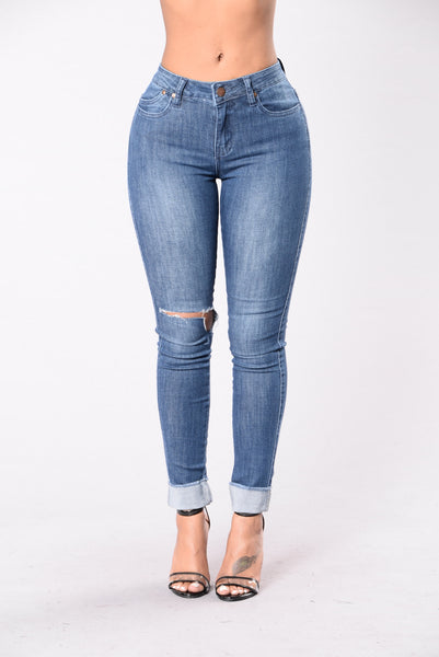 Take You There Jeans - Medium Blue