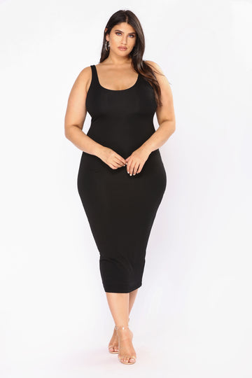 long sleeve short black dress plus size