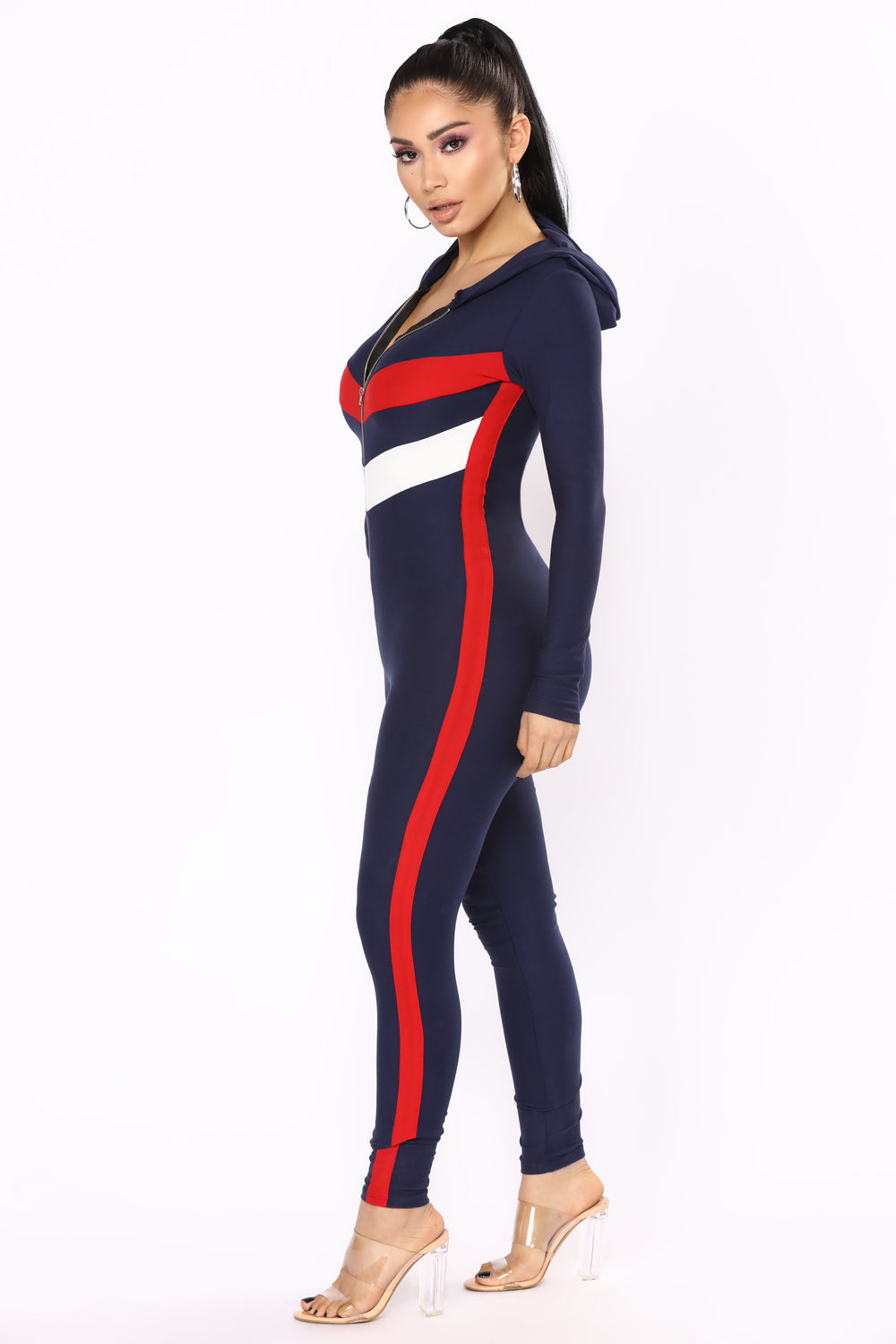 Team Effort Hooded Jumpsuit - Navy