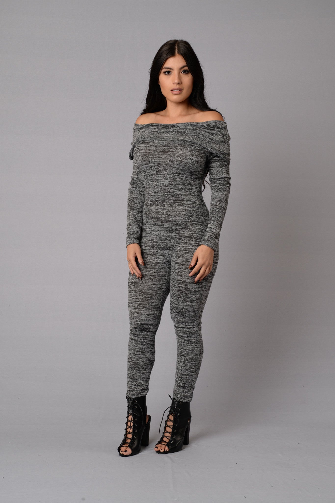 grey jumpsuit fashion nova