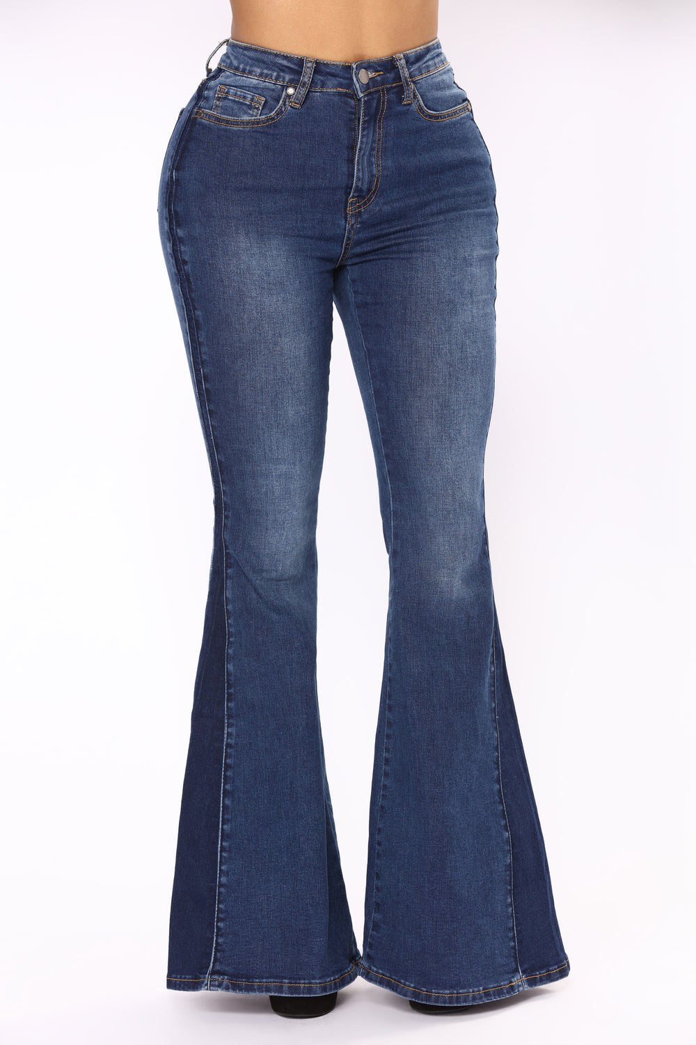 Stay Groovin Bell Bottom Jeans Dark Denim