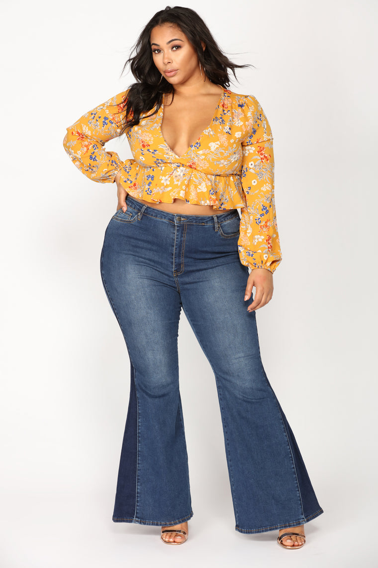 plus bell bottom jeans