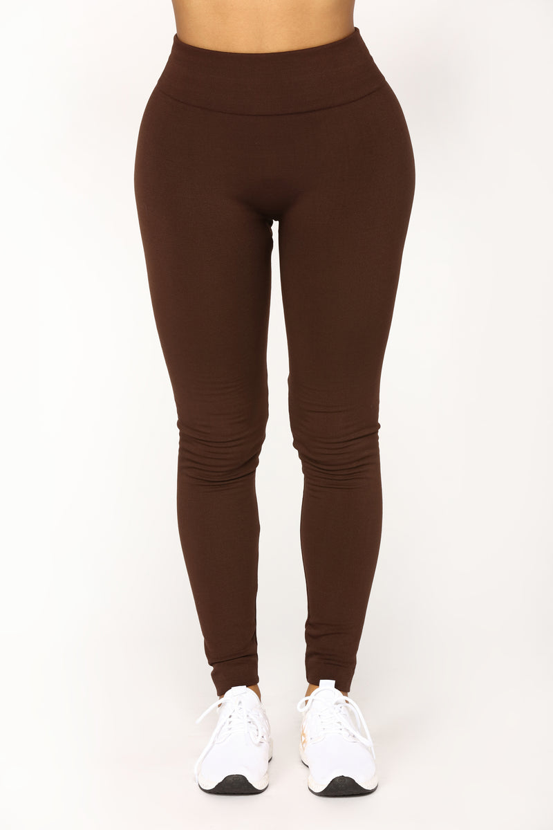 One Time Thing Printed Leggings - Brown/combo