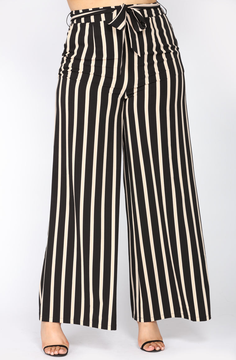 Larisa Woven Pants - Black/Taupe - Pants - Fashion Nova