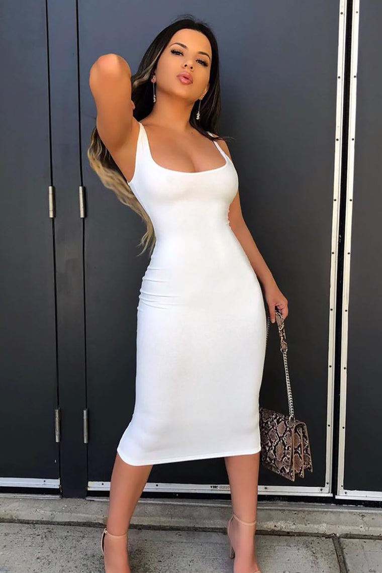 fashion nova white dress long