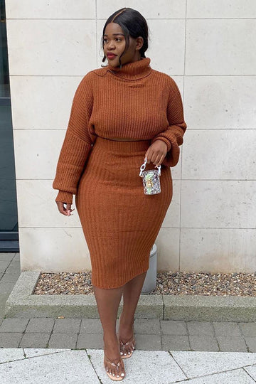 plus size sweater skirt set