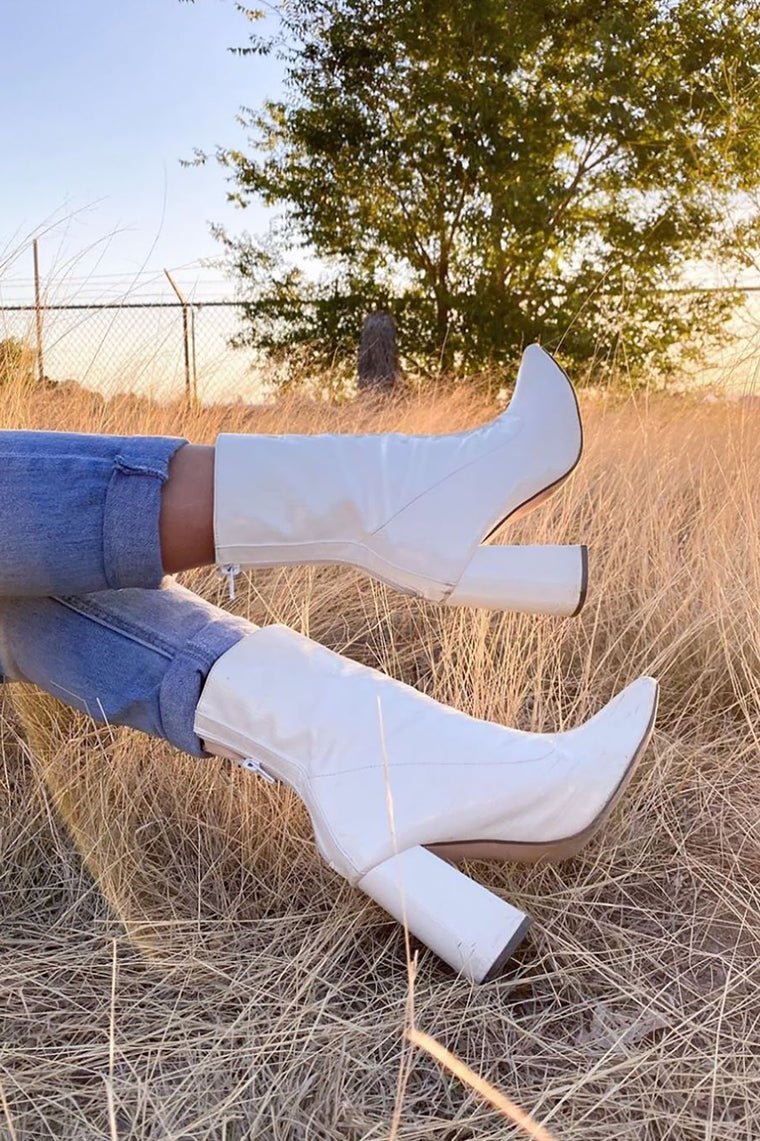 white croc booties