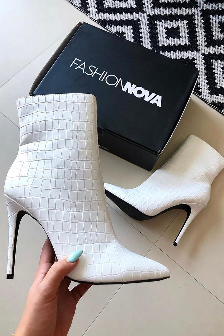 fashion nova white booties