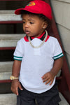 Mini Brandon Short Sleeve Polo Shirt - White