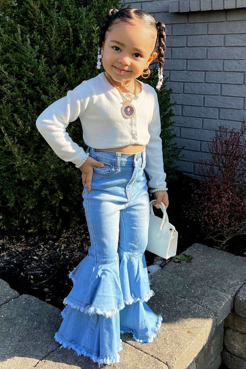 Mini Dancing Queen Bell Bottom Jeans - Light Blue Wash | Fashion Nova, Kids  Pants & Jeans | Fashion Nova
