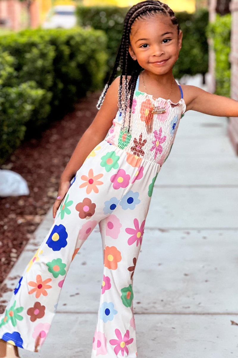 Mini Floral Girl Smocked Jumpsuit - Off White | Fashion Nova, Kids ...