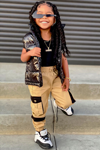 Mini Twill Belted And Ruched Ankle Cargo Pants - Khaki, Fashion Nova, Kids  Pants & Jeans