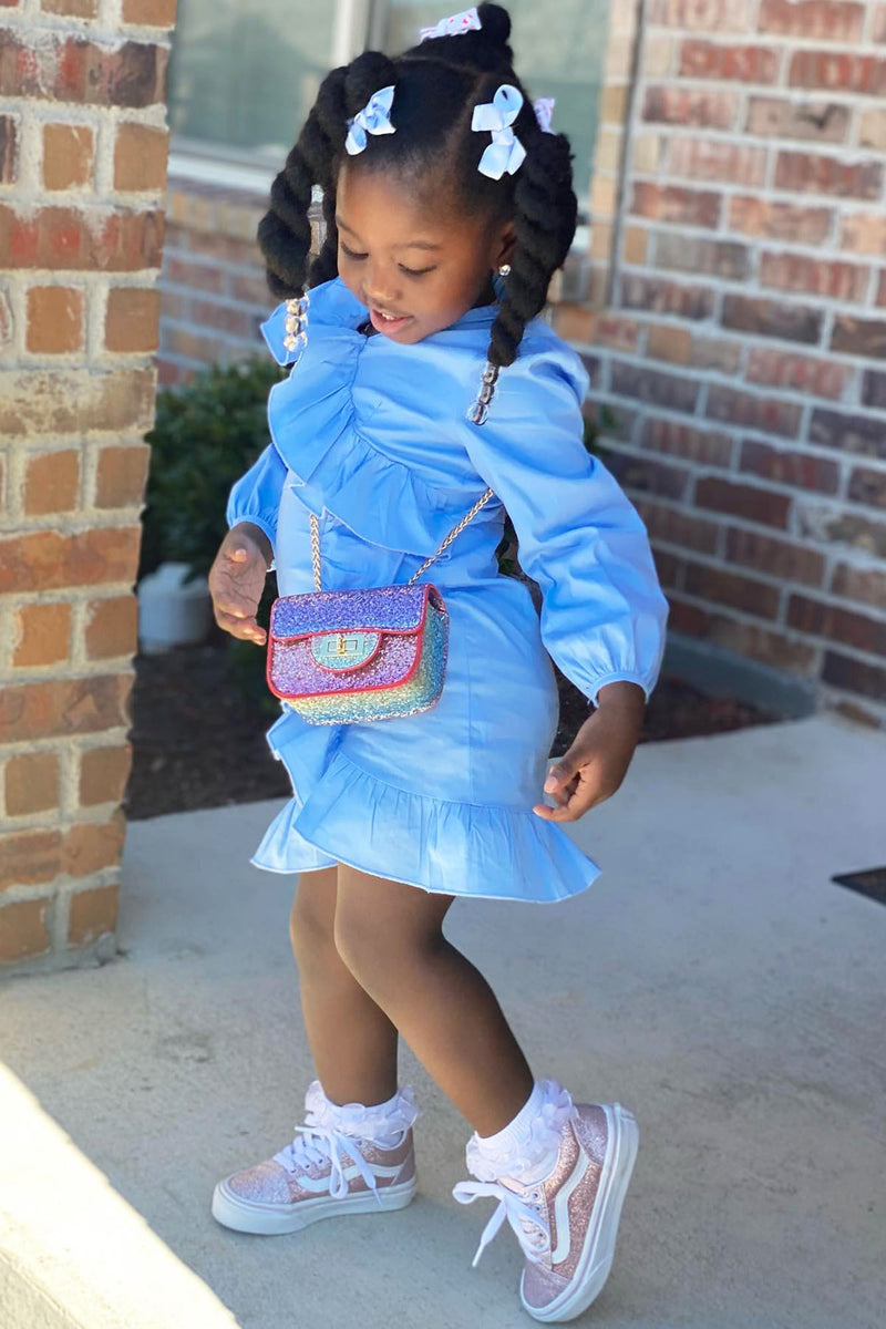 Mini Ruffle Around Dress - Blue | Fashion Nova, Kids Dresses | Fashion Nova