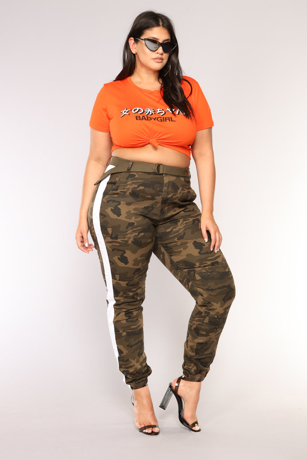 Cadet Kourtney Oversized Camo Pants - Olive/White