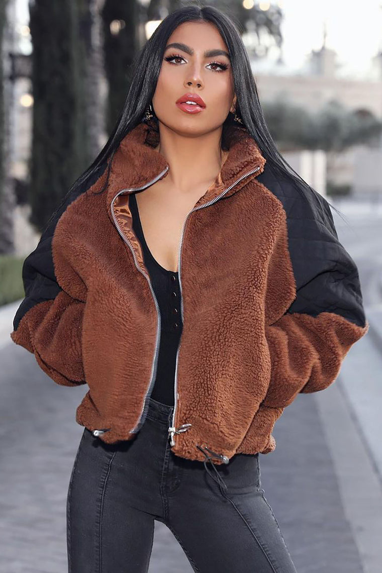 Ready Teddy Go Sherpa Jacket - Brown, Jackets & Coats | Fashion Nova