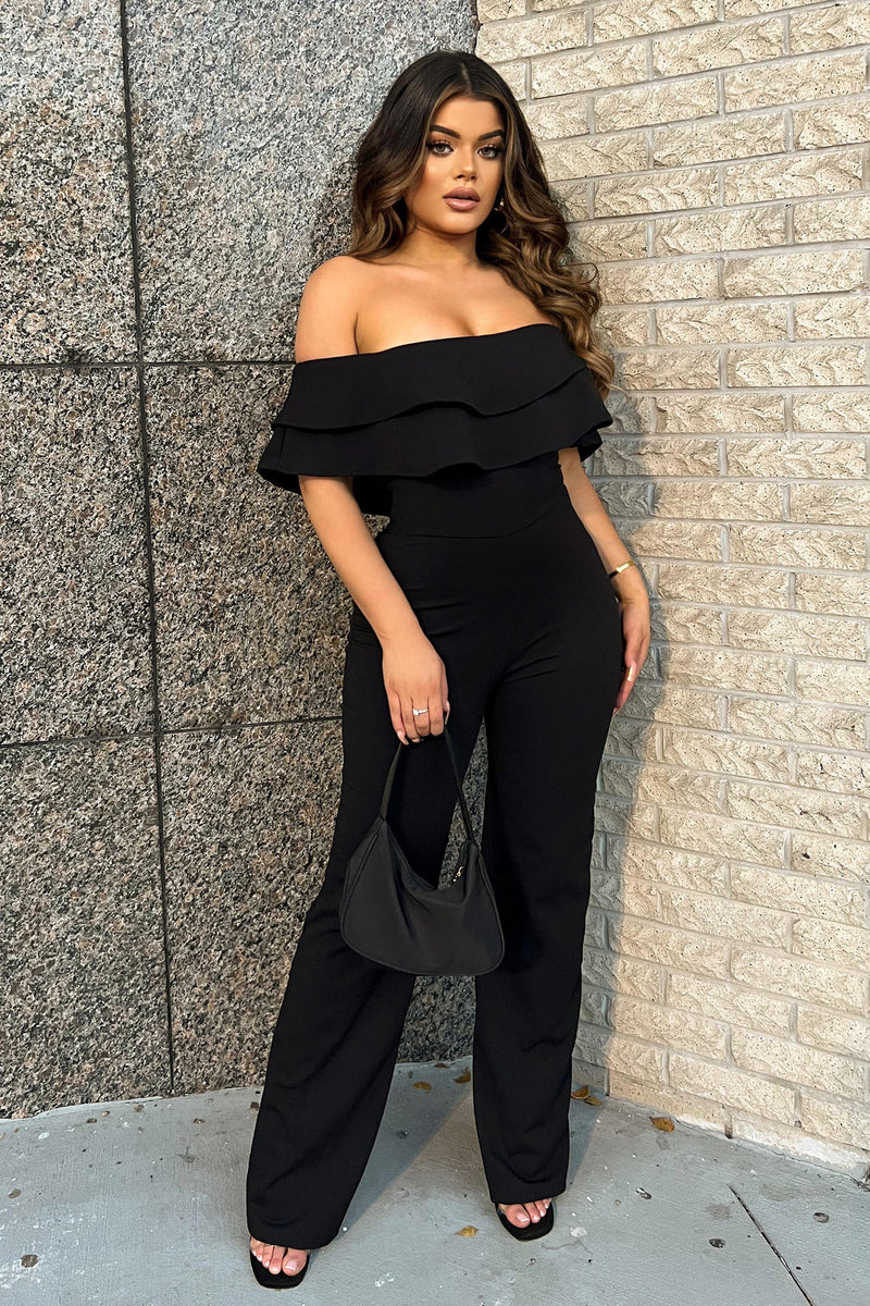 Ready To Ruffle Jumpsuit - Black | Fashion Nova, Jumpsuits | Fashion Nova