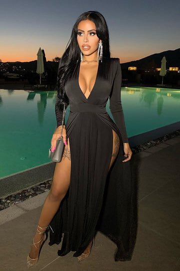 fashion nova black formal dress