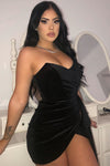 Sweet Revenge Velvet Mini Dress - Black