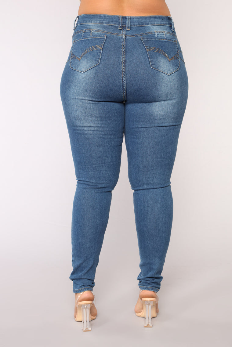 Let's Get Carried Away Jeans - Dark Denim - Skinny Jeans - Fashion Nova