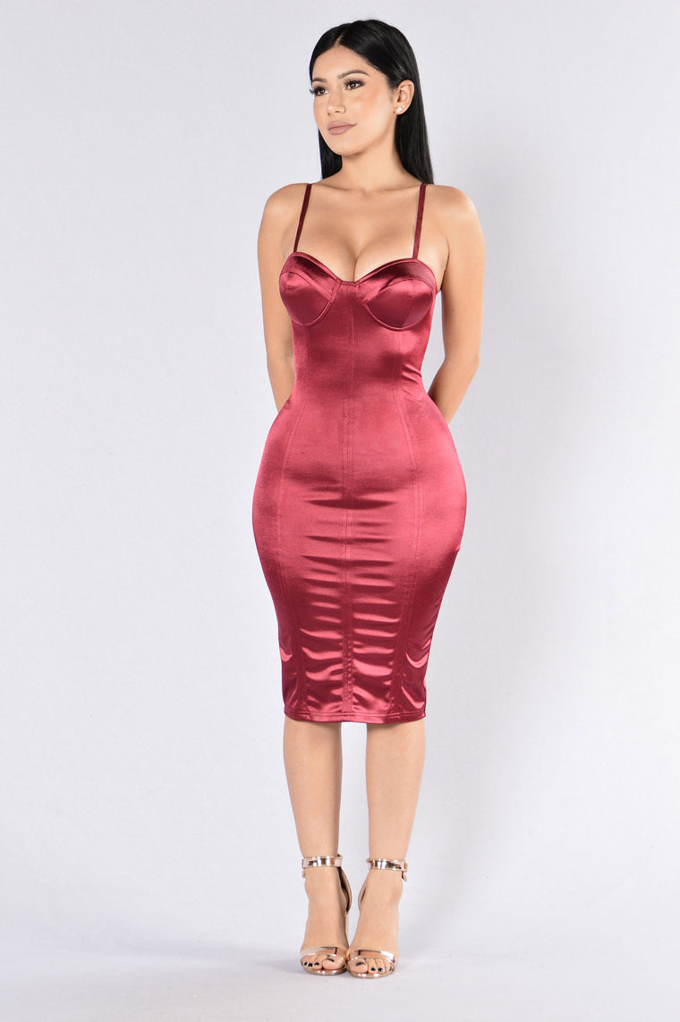 Stupid In Love Dress - Burgundy